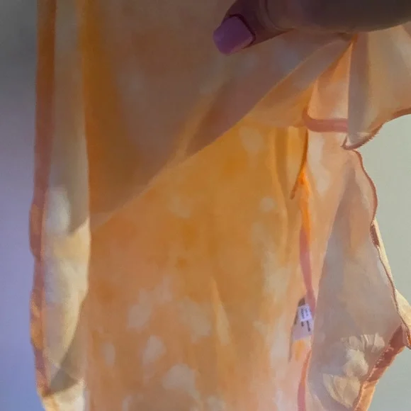 Free People NWT Womens Skirt Martine Flirt Orange Tie Dye Mini Size 0 Summer - Picture 6 of 8